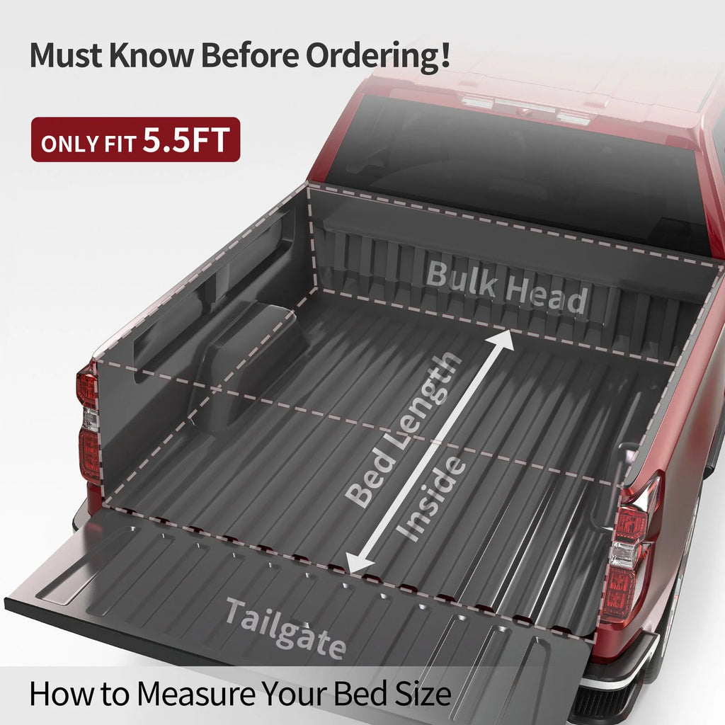 5.5ft Soft 4 Fold Truck Bed Tonneau Cover J686
