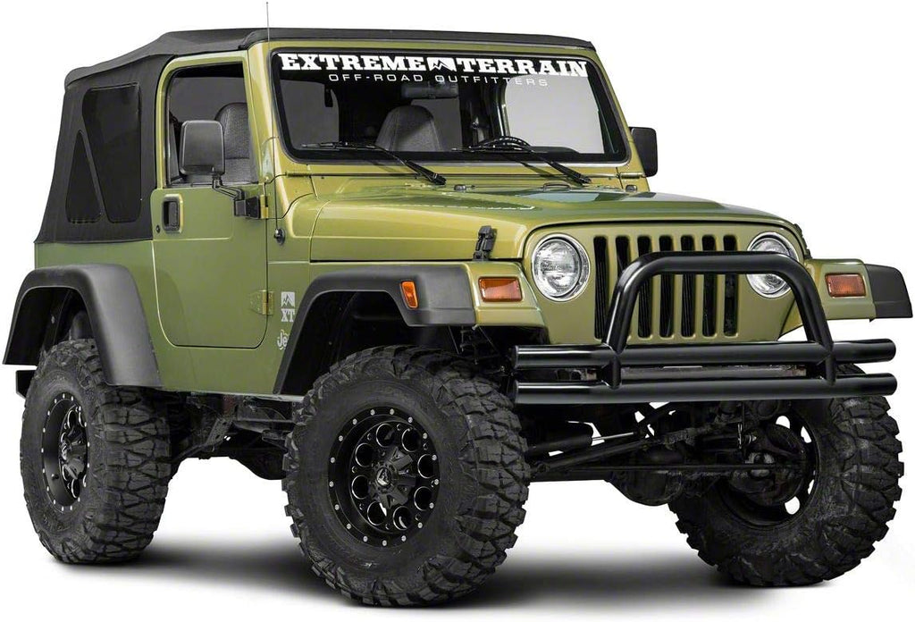 Gloss Black Double Tubular Front Bumper with Classic Over-Rider Hoop K262