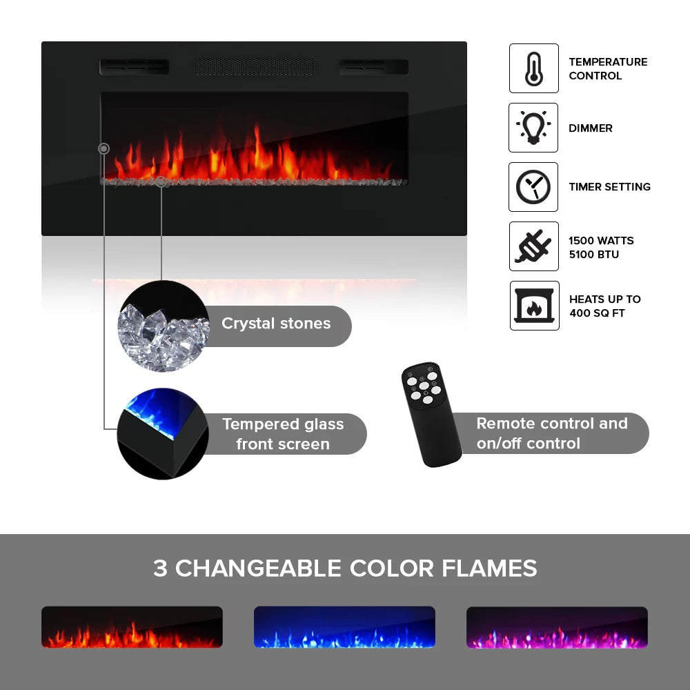 Electric Fireplace Wall Unit Entertainment Center J67087