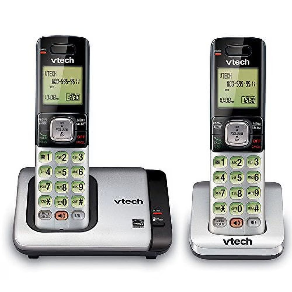 2-Handset Expandable Cordless Phone with Caller ID, Silver F9982