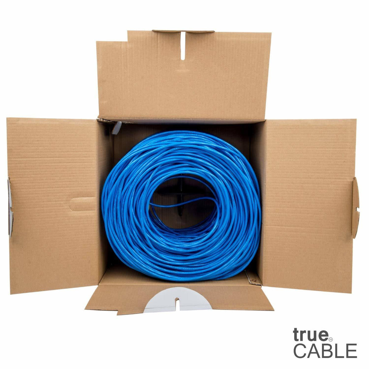Cat6 Riser 1000ft Blue 23AWG Solid Bare Copper UTP Bulk Ethernet Cable I463834