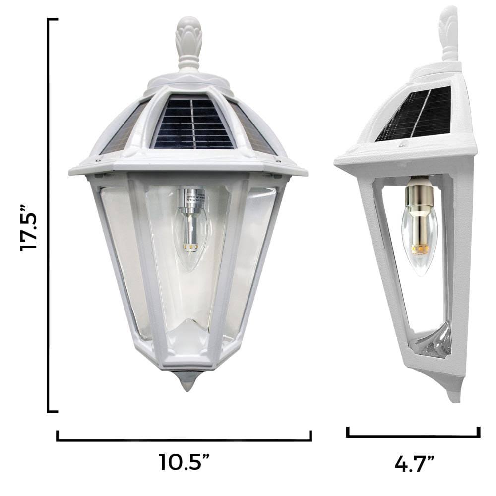 White Solar Sconce with LED Light Bulb R34881