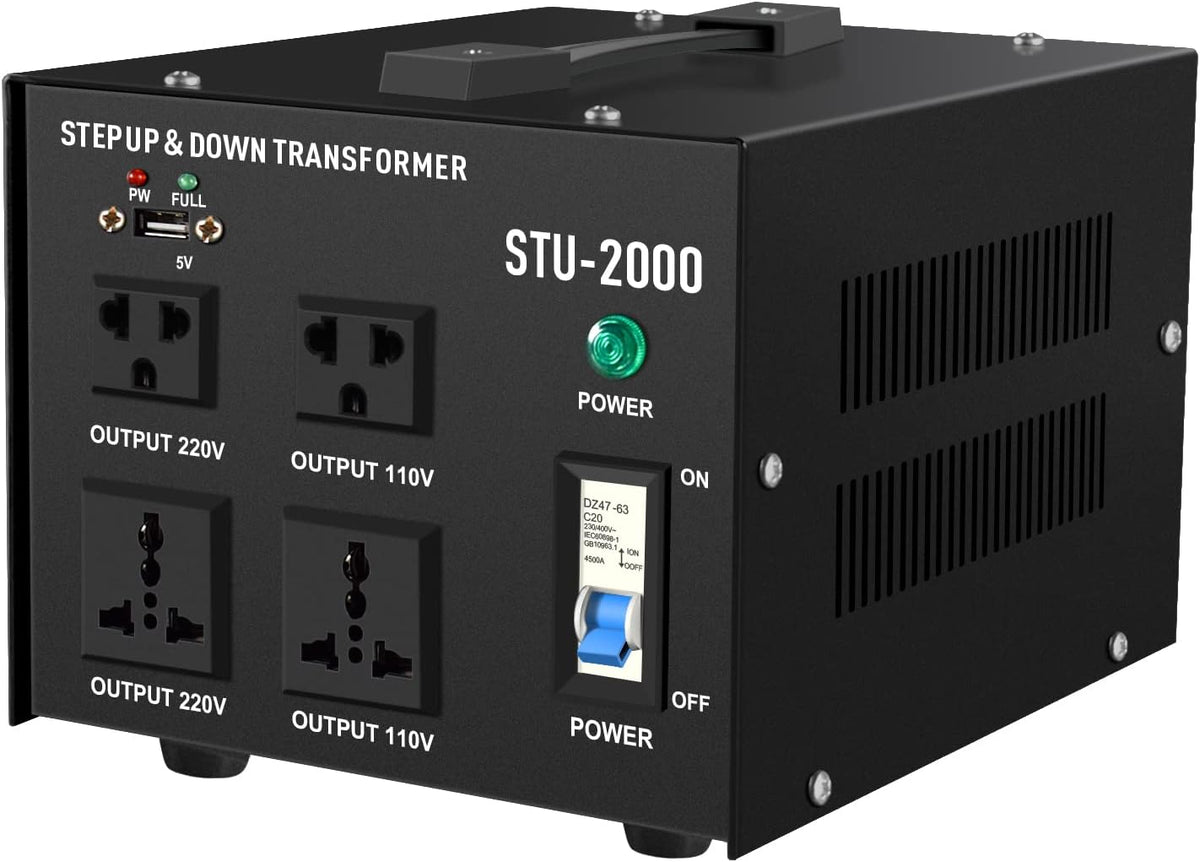 2000 Watts Power Transformer 110V to 220V with USB Charger O48988