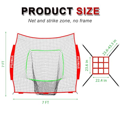 7ft x 7ft Baseball & Softball Replacement Net with Ball Collection System F868