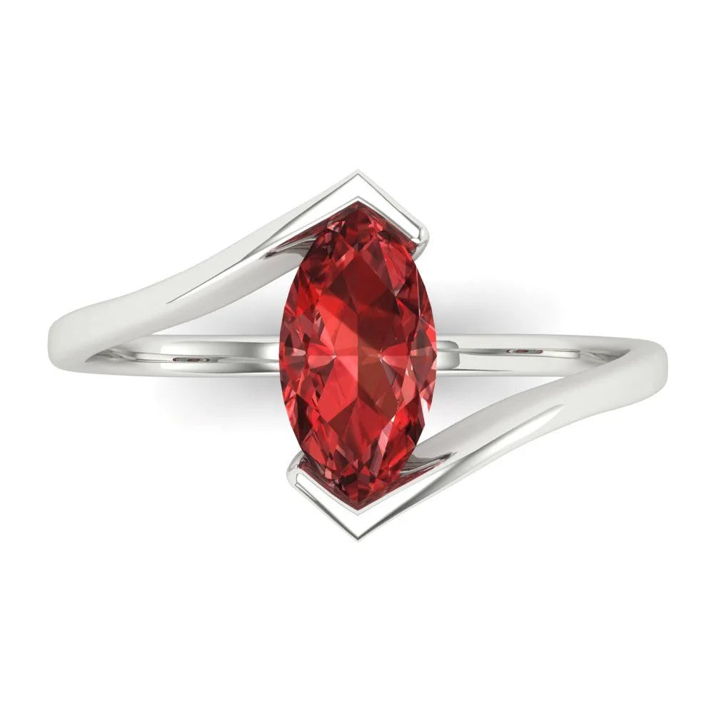 18K White Gold Solitaire Ring M65430