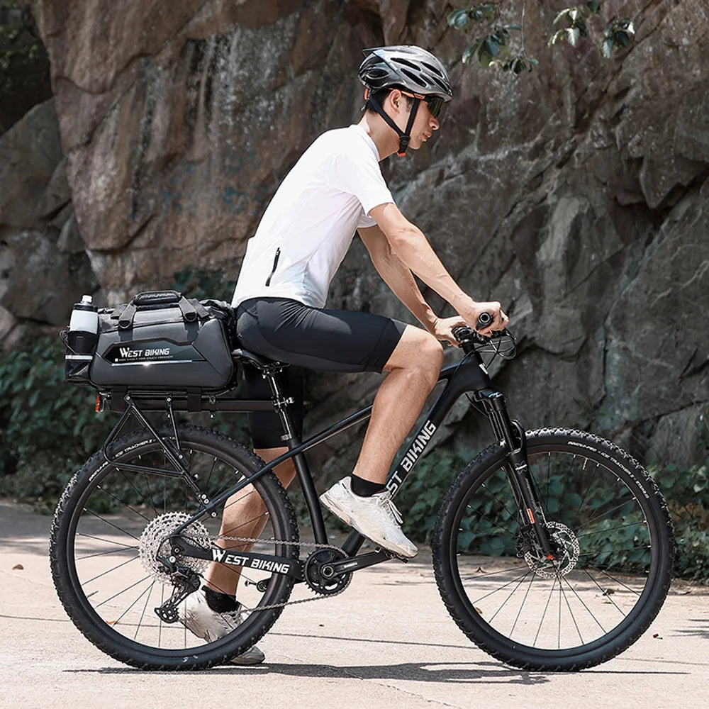 Expandable Bike Rear Storage Bag with Rack T8099