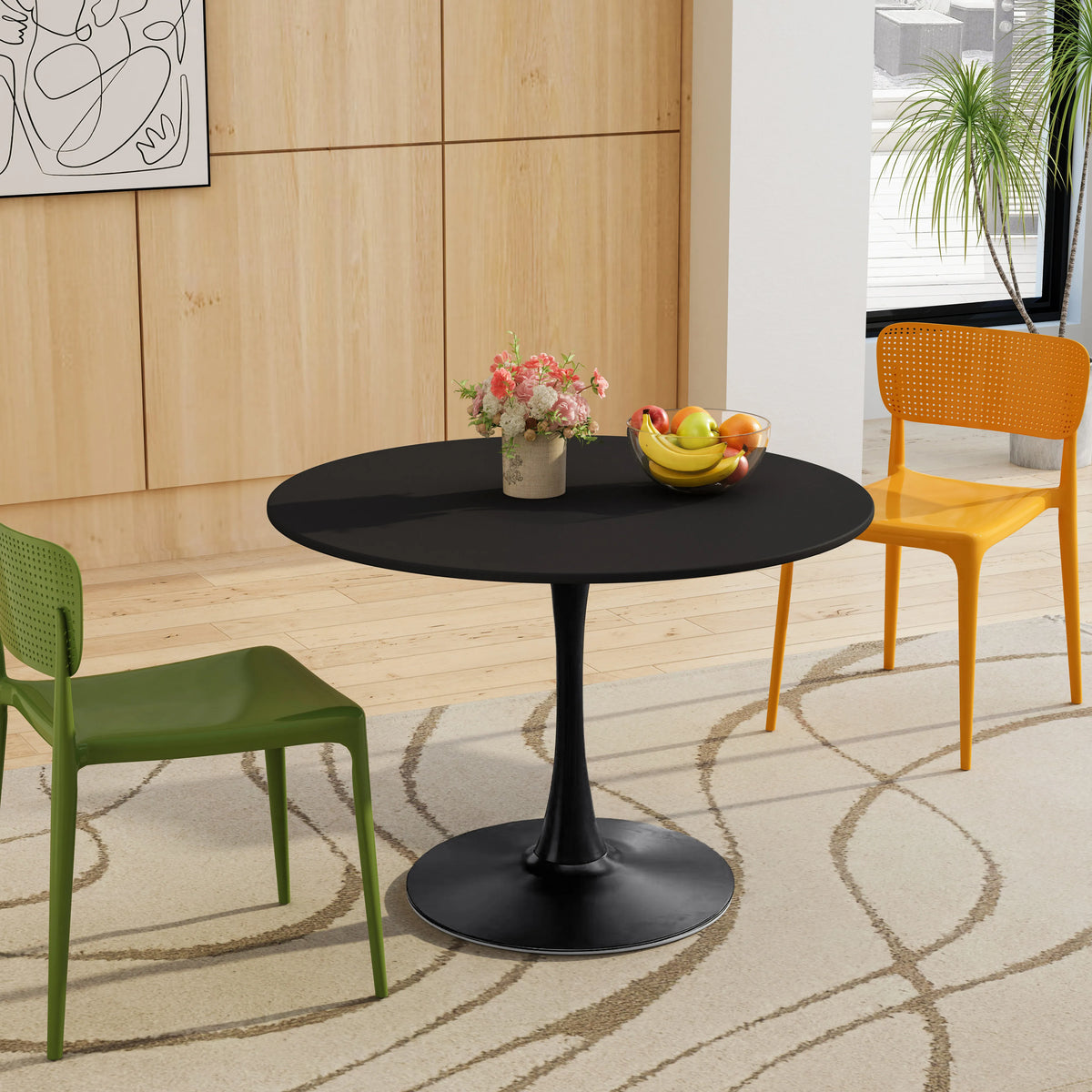 42.12" Round MDF Metal Dining Table T454