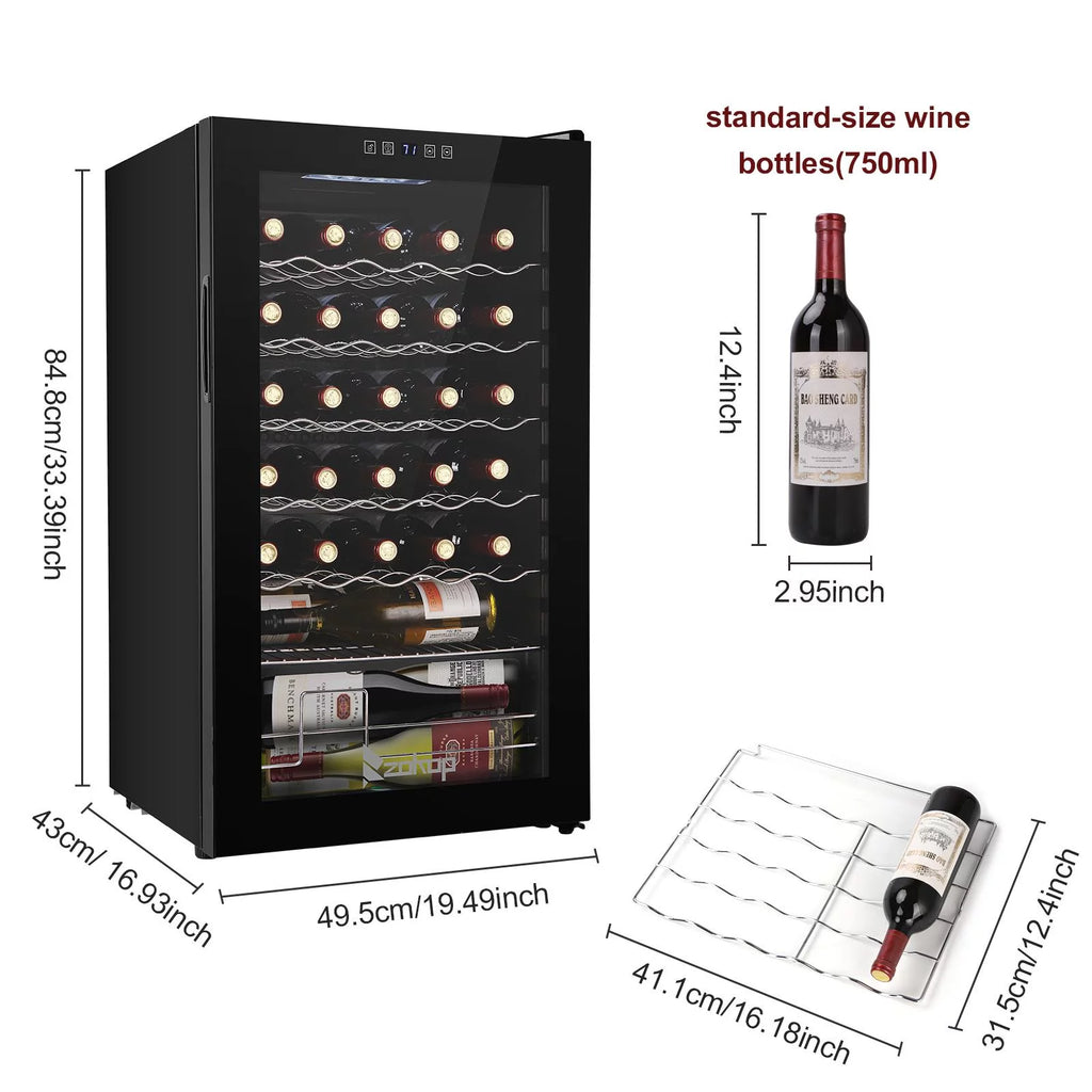 34 Bottle Compressor Wine Fridge, Black J184