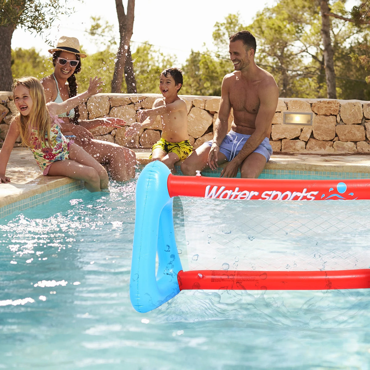 Inflatable Pool Float Set with Volleyball Net and Volleyballs E7784