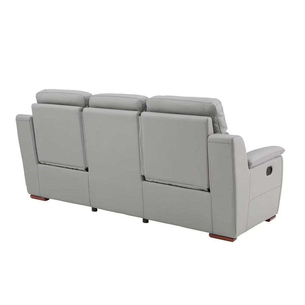 Gray Faux Leather Upholstered Sofa F23078