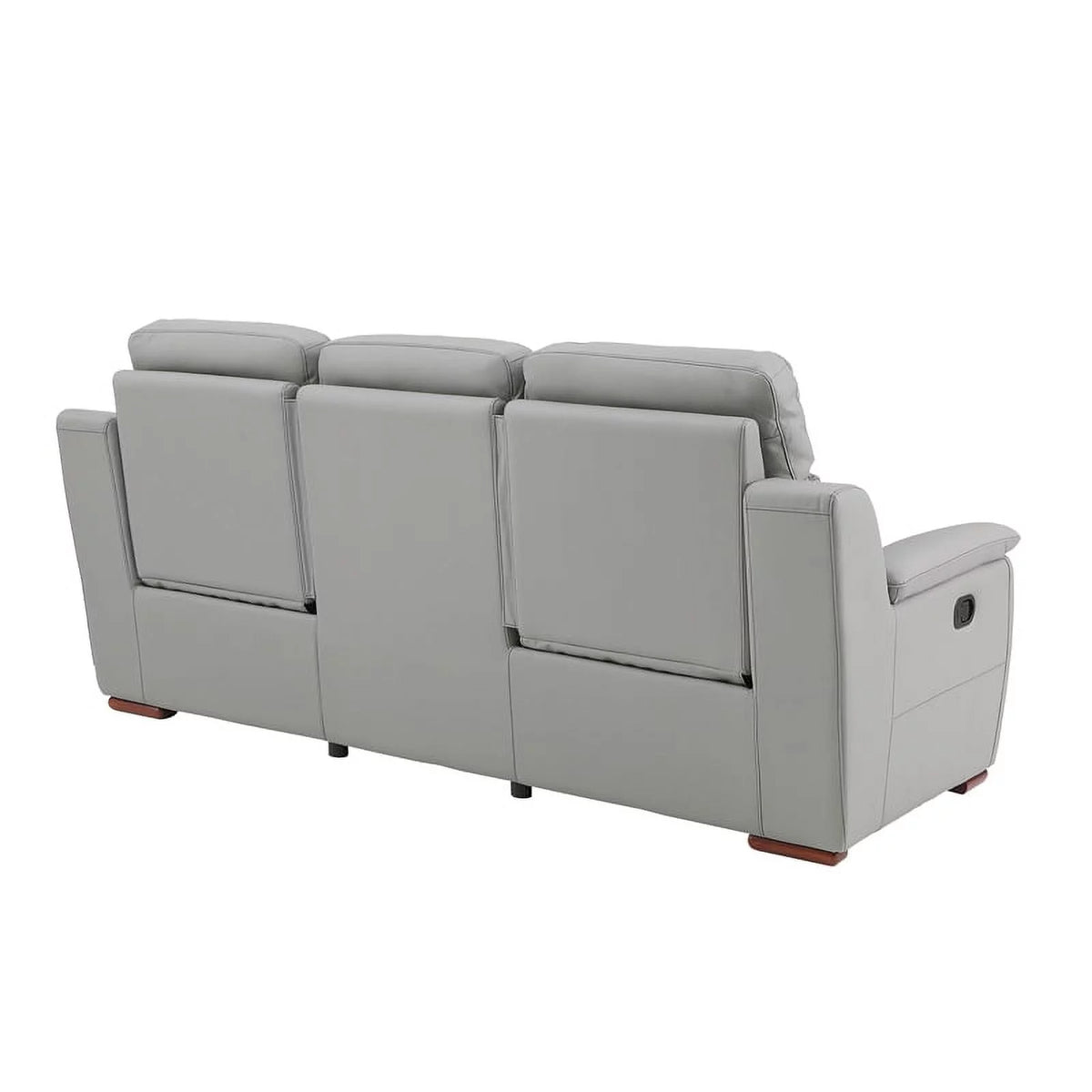 Gray Faux Leather Upholstered Sofa F23078
