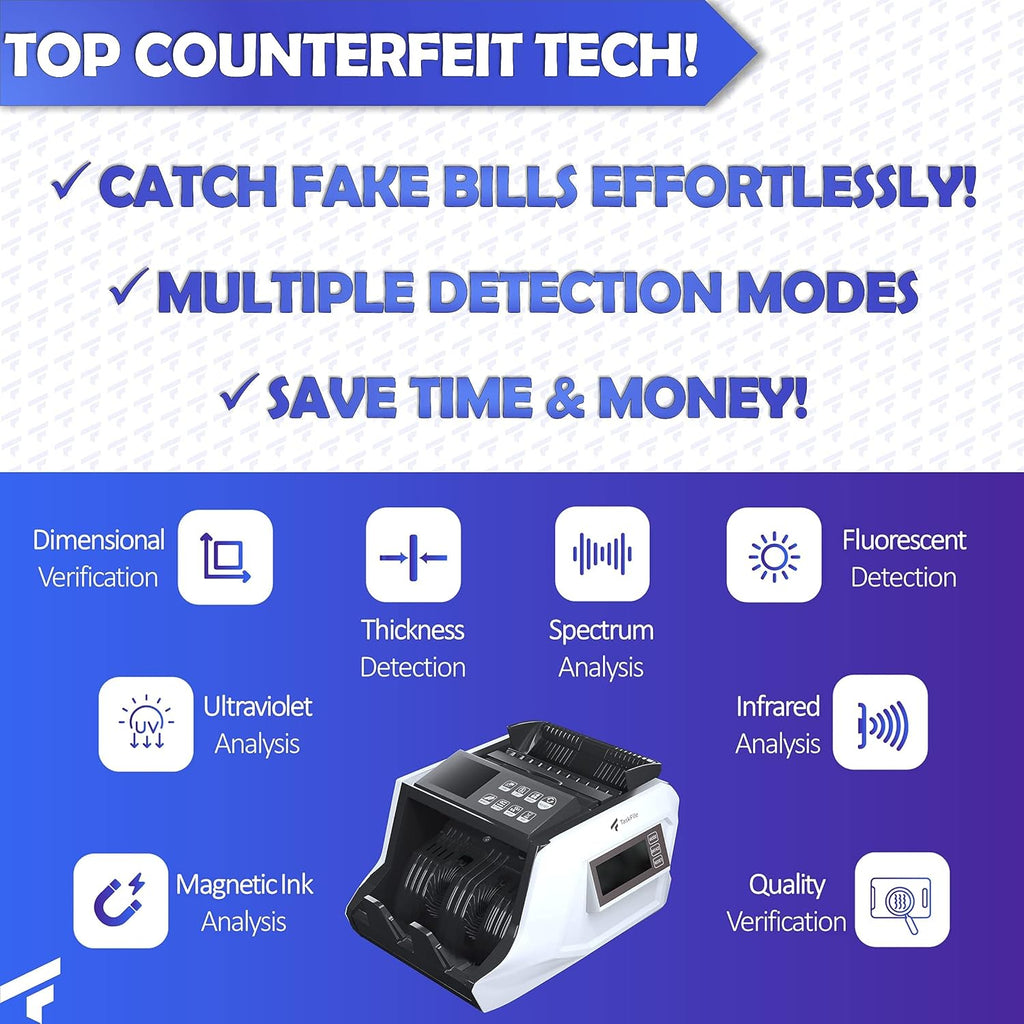 Portable Money Counter Machine with Bill Straps U845