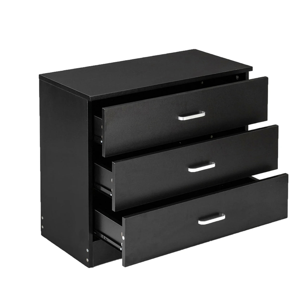 Black 3 Drawer Wood Dresser U747