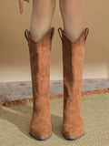 Pointed Toe Thick Heel Stacked Boots F809
