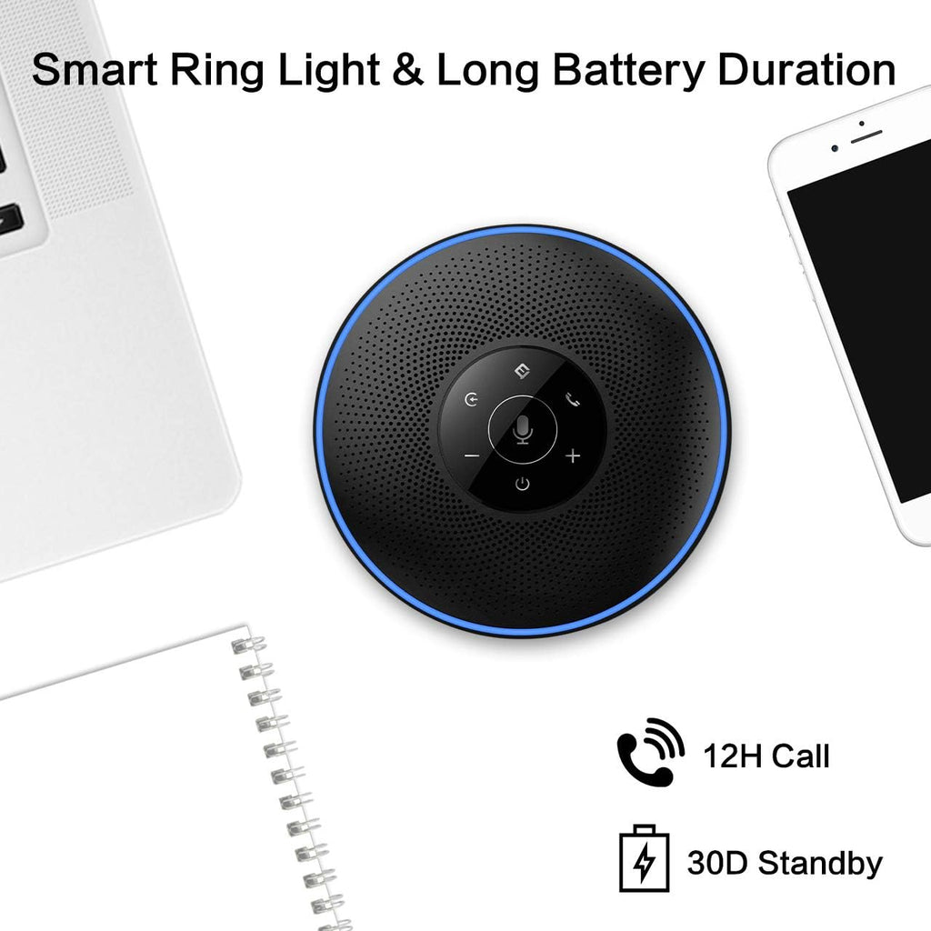 Wireless Speakerphone with 360° Voice Pick-up and 8 AI Noise Cancellation Mics W343002