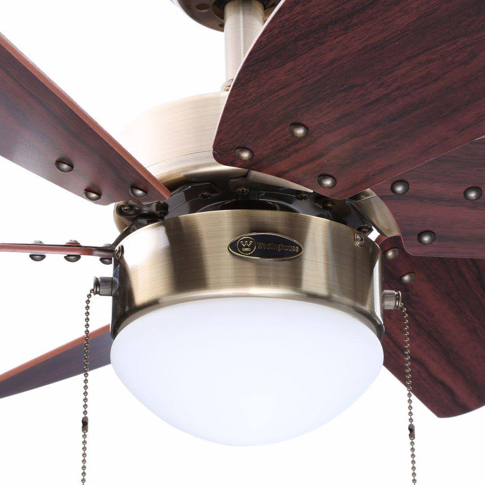 Antique Brass 30x22 Ceiling Fan with Light E691565