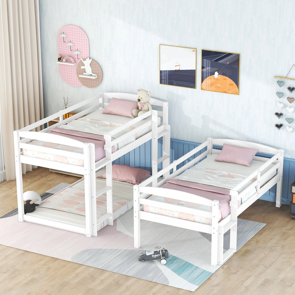 White Triple Bunk Bed G891124