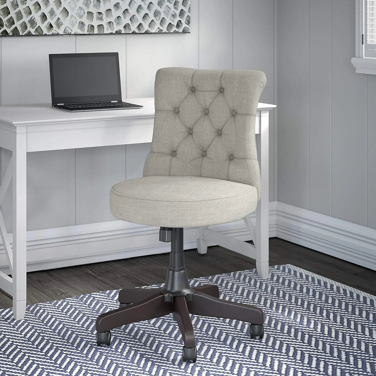 Light Gray Fabric Tufted Office Chair P186