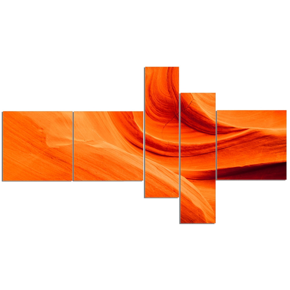 Orange Upper Antelope Canyon Landscape Photography Canvas Print 60 in. wide x 32 in. high - 5 Panels O74636
