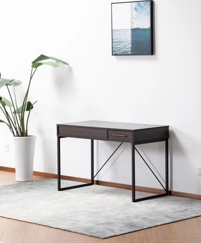 Dark Brown Wood Lift Top Desk with Drawer B4685