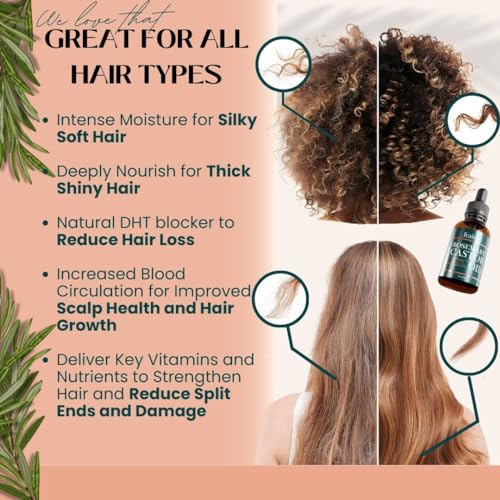 Rosemary Oil for Hair Growth (2oz) with Cold Pressed Castor Oil I125