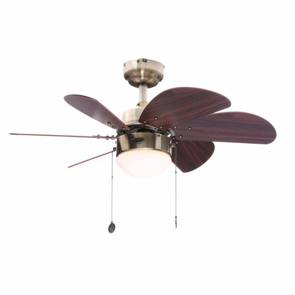 Antique Brass 30x22 Ceiling Fan with Light E691565