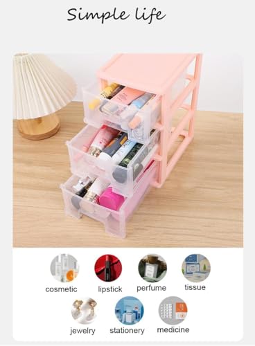 White Plastic 3 Drawer Desktop Organizer J212409