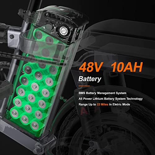 Mini Electric Bike 14" Folding Ebike 600W Motor 48V 10AH Battery A340715