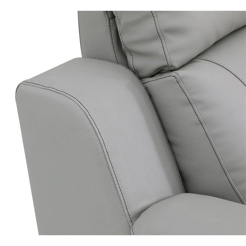 Gray Faux Leather Upholstered Sofa F23078