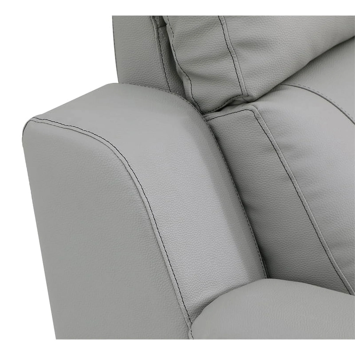 Gray Faux Leather Upholstered Sofa F23078