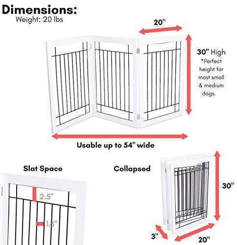 Traditional Wire Dog Gate - 3 Panel - 30 inch Tall N64029