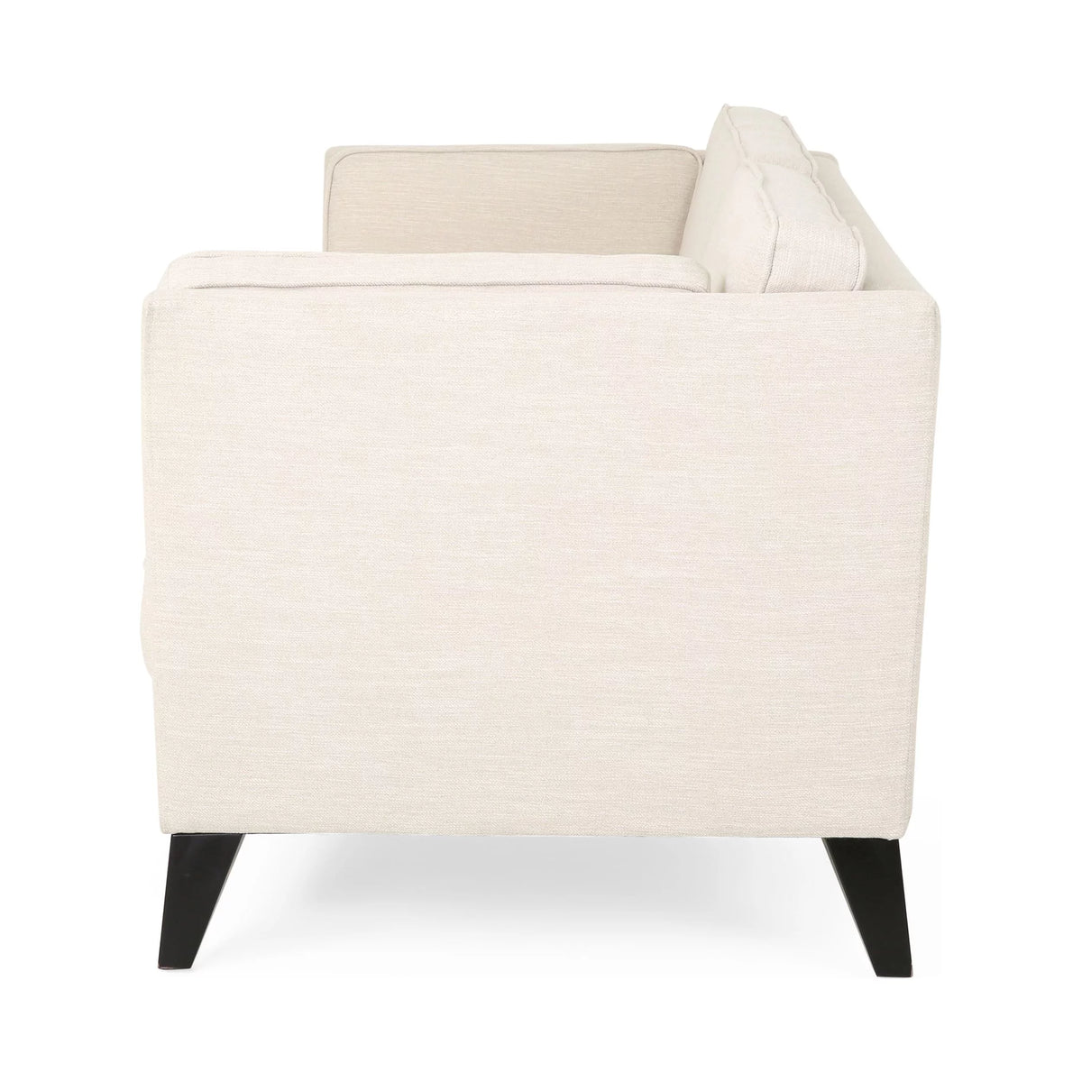 Beige and Dark Brown Fabric 3 Seater Sofa O94196