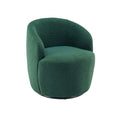 Ivory White Teddy Fabric Swivel Accent Armchair W803