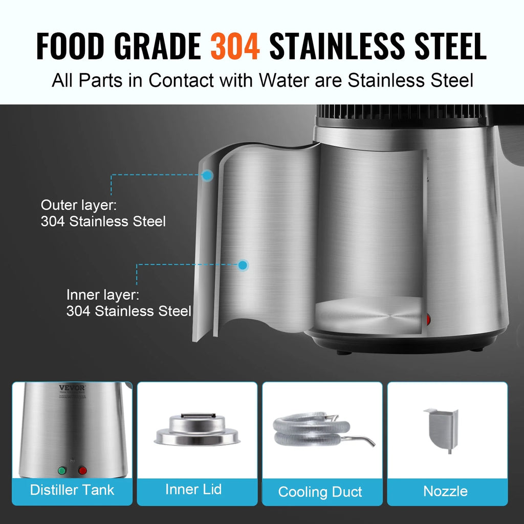 4L Stainless Steel Water Distiller M878