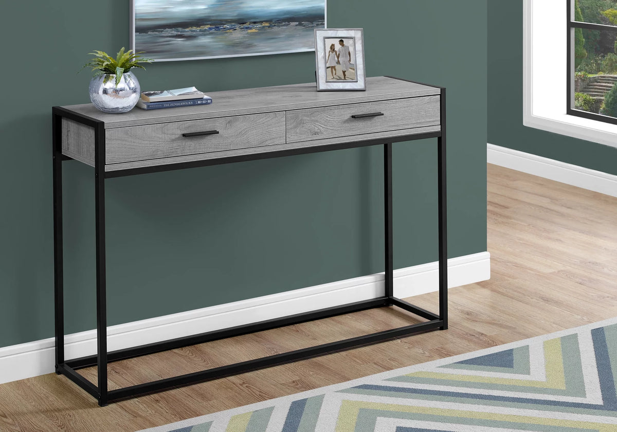 Narrow Grey Metal Accent Table R74322