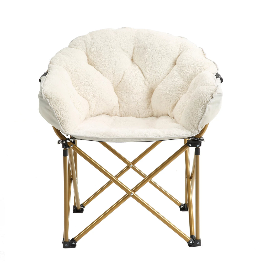 Soft Faux Fur Oversized Folding Saucer Chair C97256