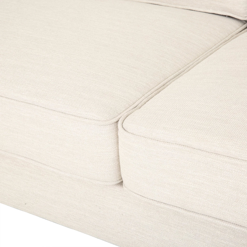 Beige and Dark Brown Fabric 3 Seater Sofa O94196