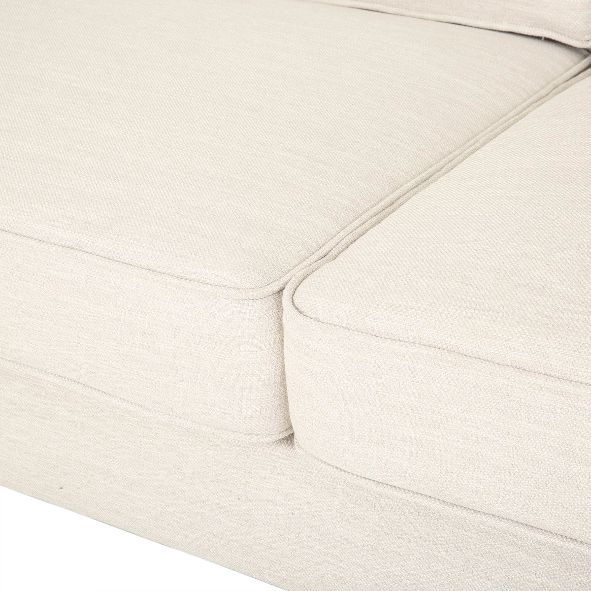 Beige and Dark Brown Fabric 3 Seater Sofa O94196