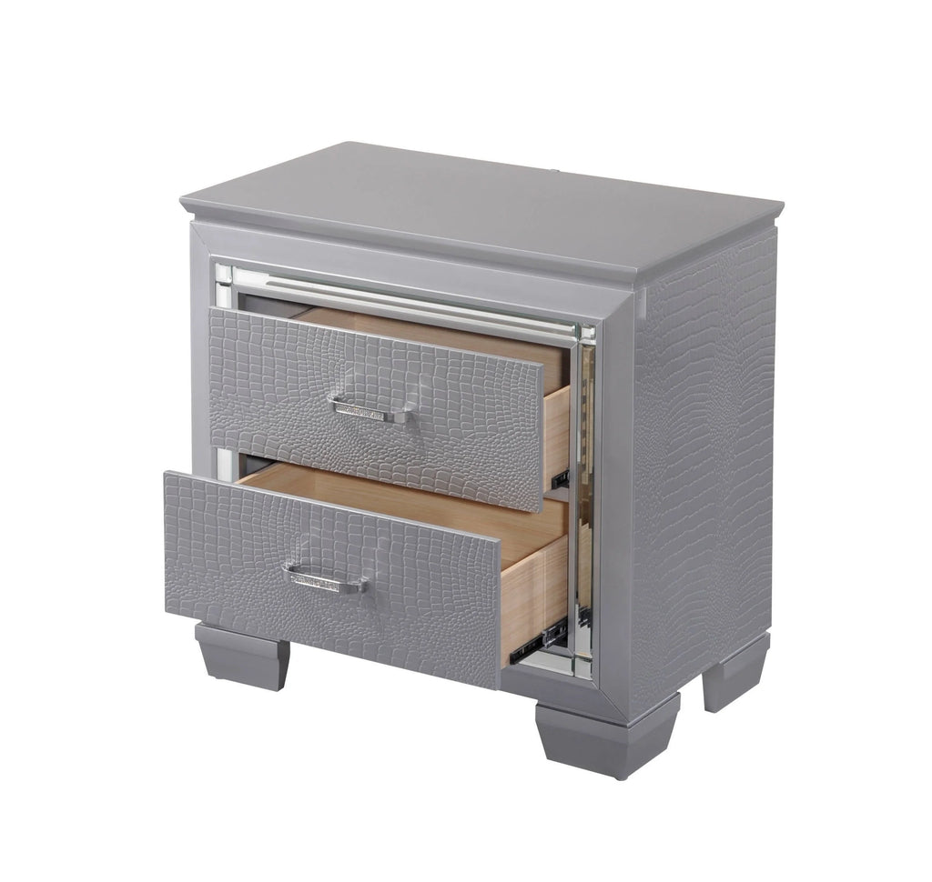 Solid Wood Two Drawers Nightstand A588