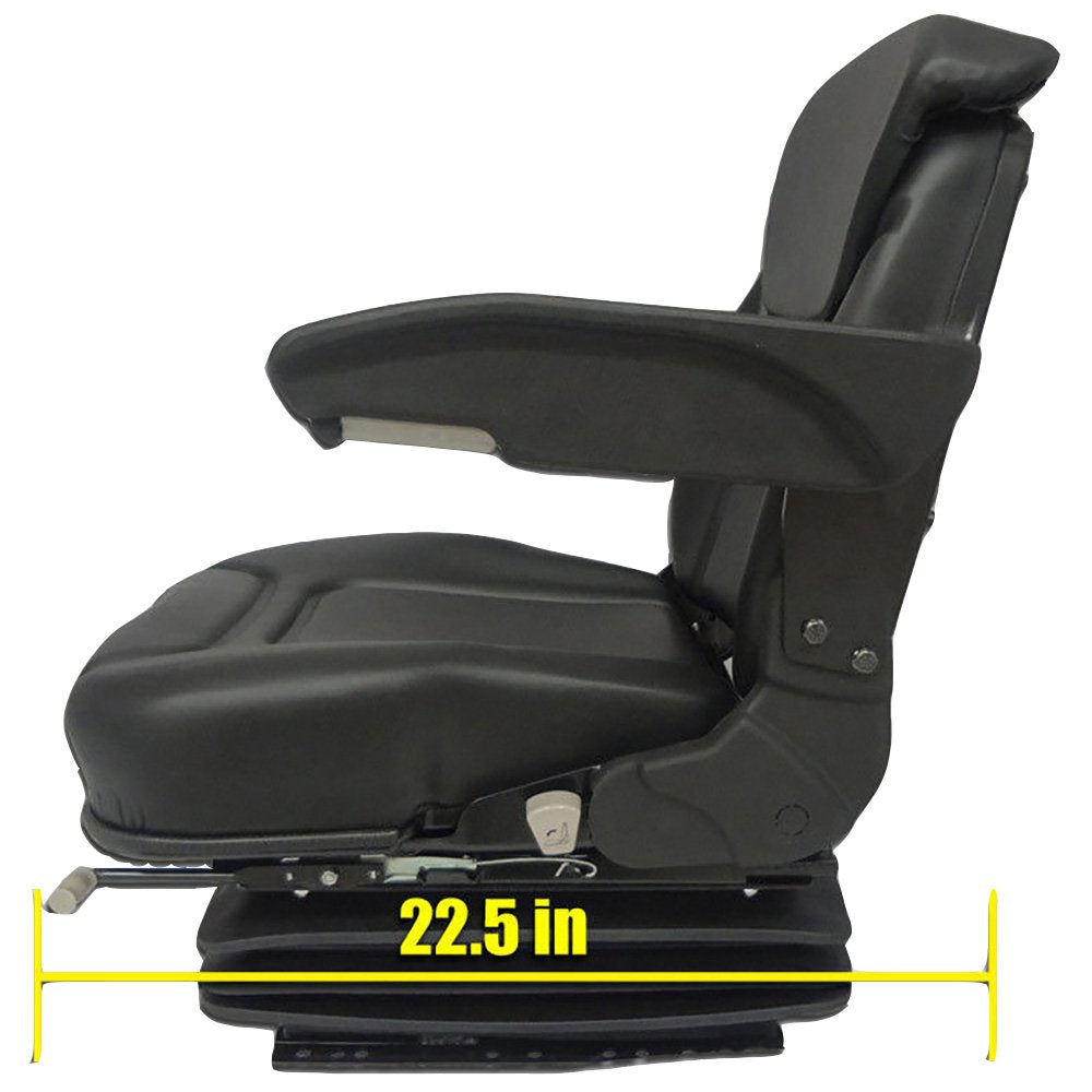 Black Vinyl Tractor Seat Assembly Kit T320215