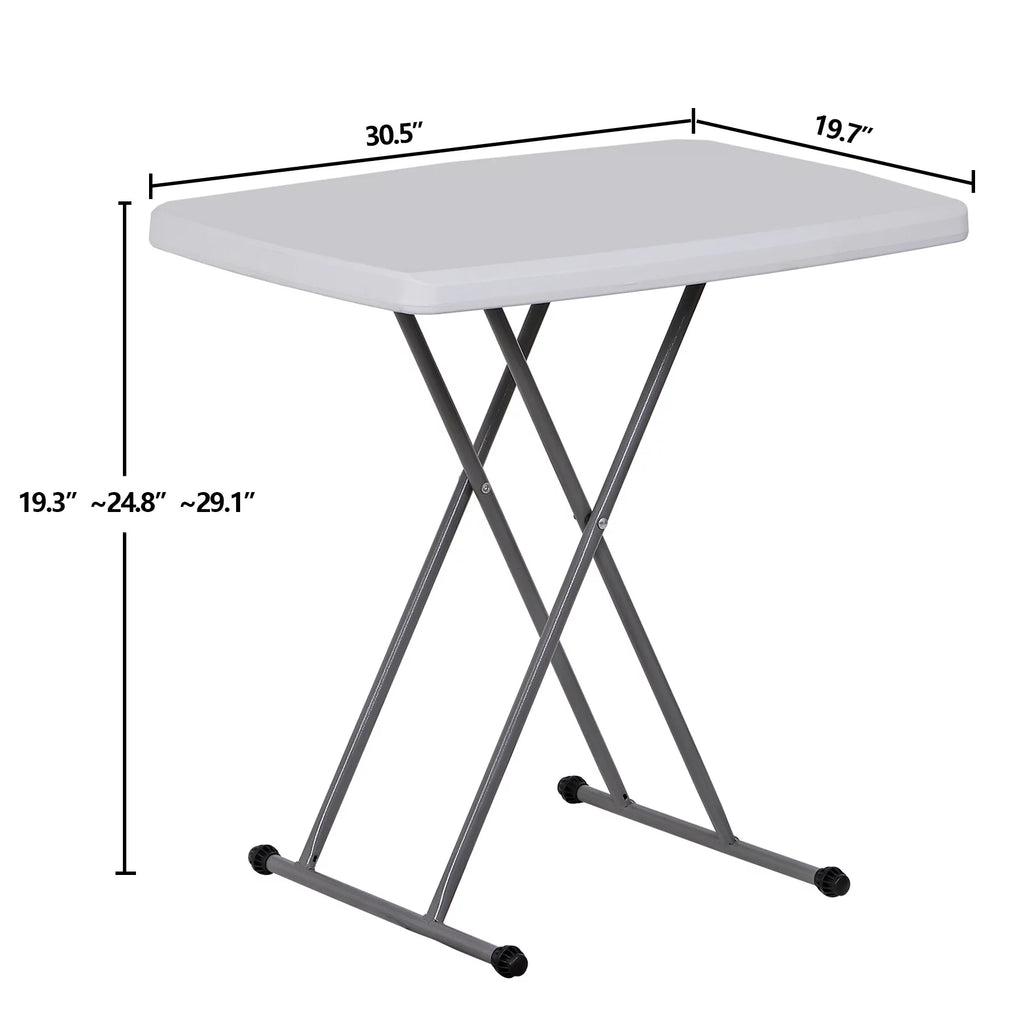 White Adjustable Folding Plastic Table S60938