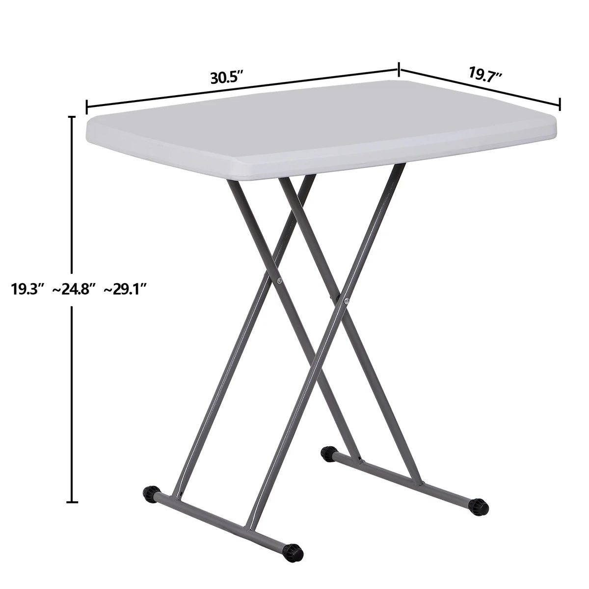 White Adjustable Folding Plastic Table S60938