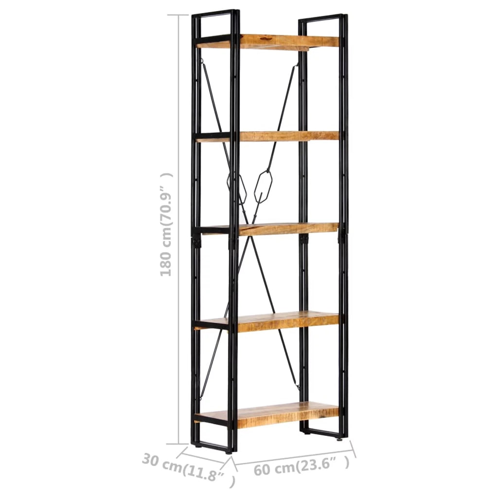 5-Tier Solid Mango Wood Bookcase W42801