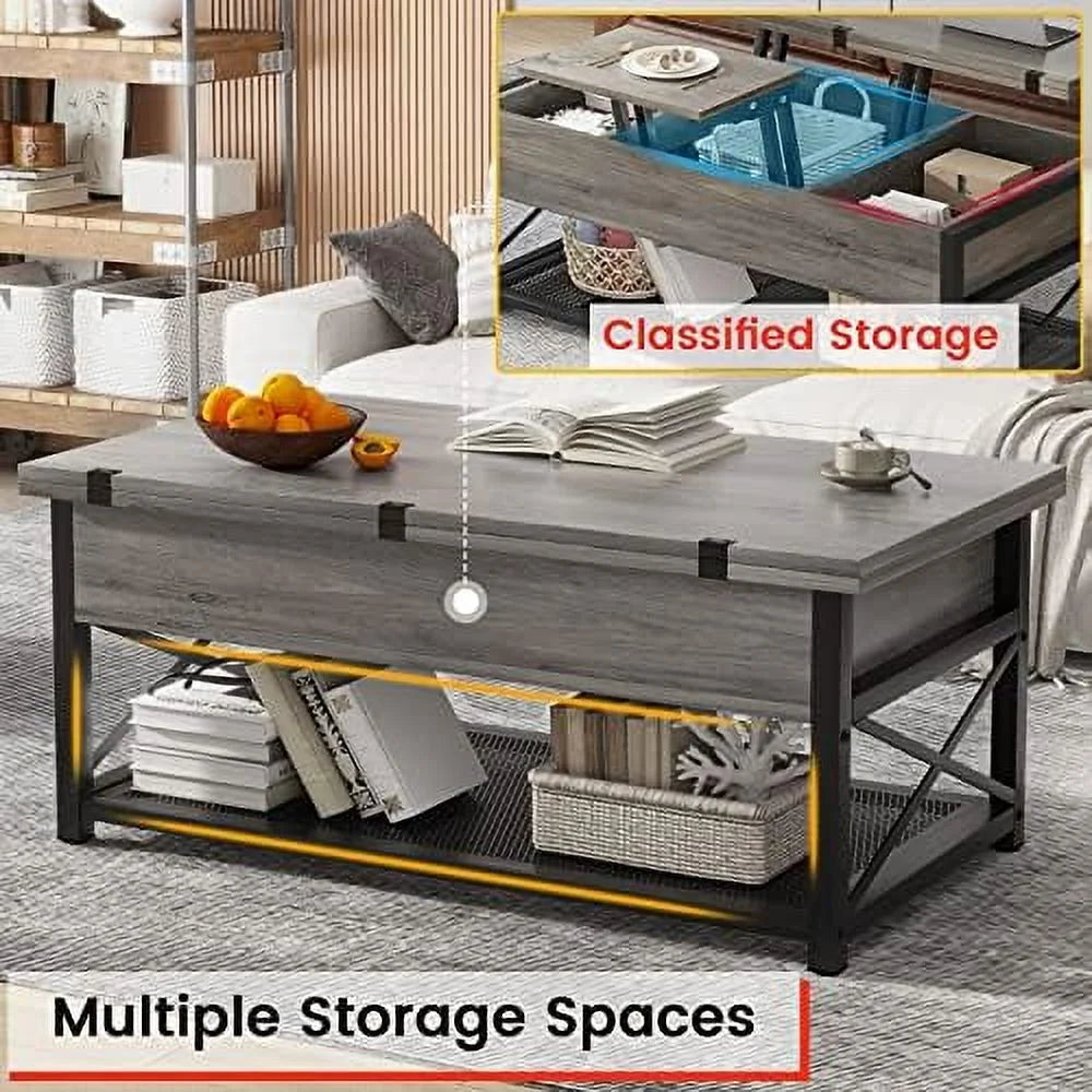 43" Lift Top Coffee Table Grey J7970