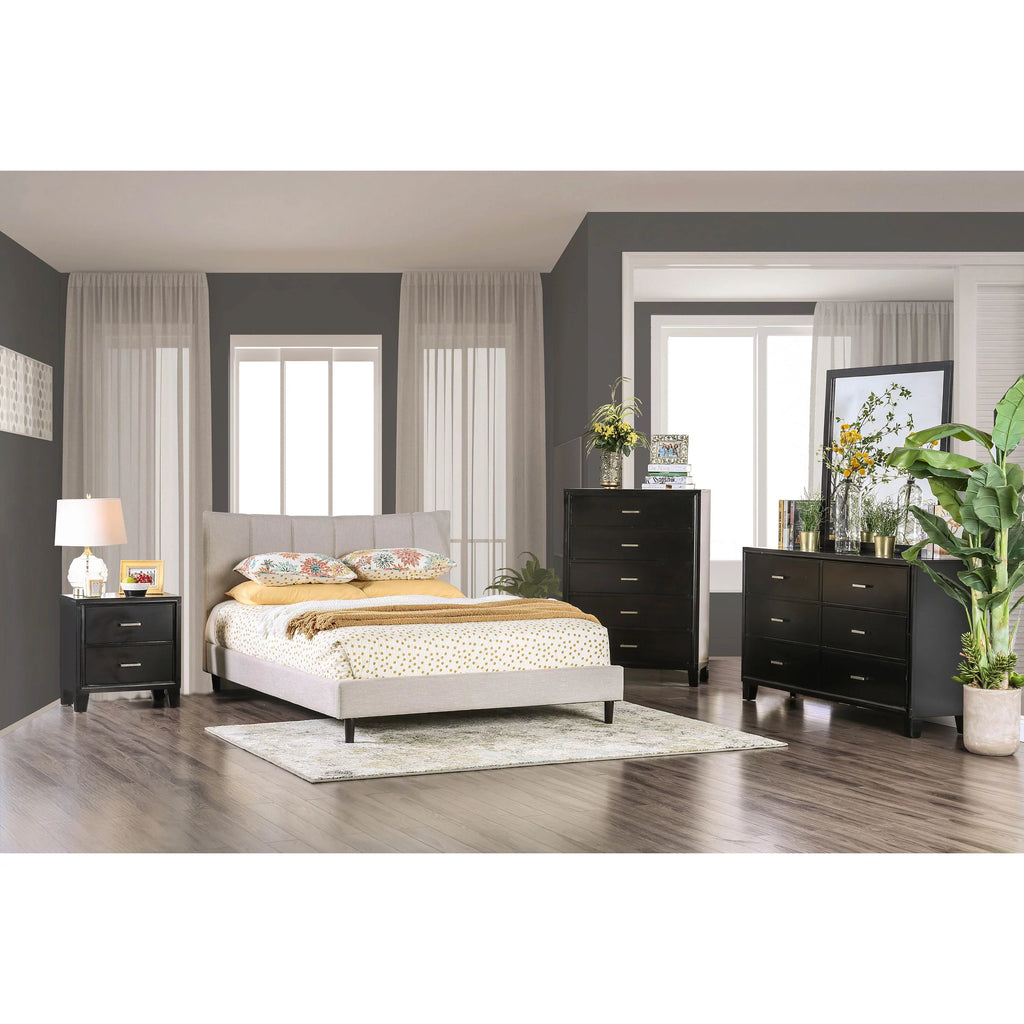 Espresso Wood 6-Drawer Dresser with Mirror U964