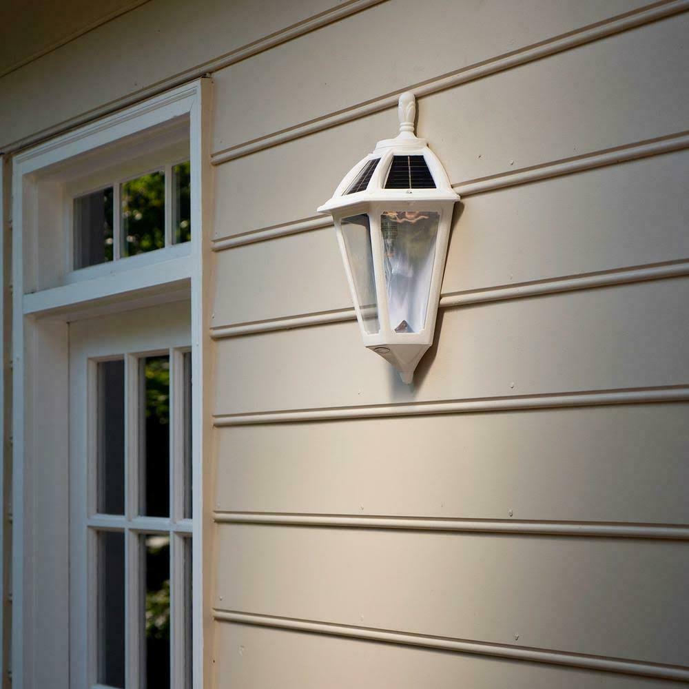 White Solar Sconce with LED Light Bulb R34881