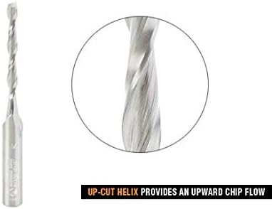 Solid Carbide CNC Foam Up-Cut Spiral Router Bit 1/4 Dia P4676