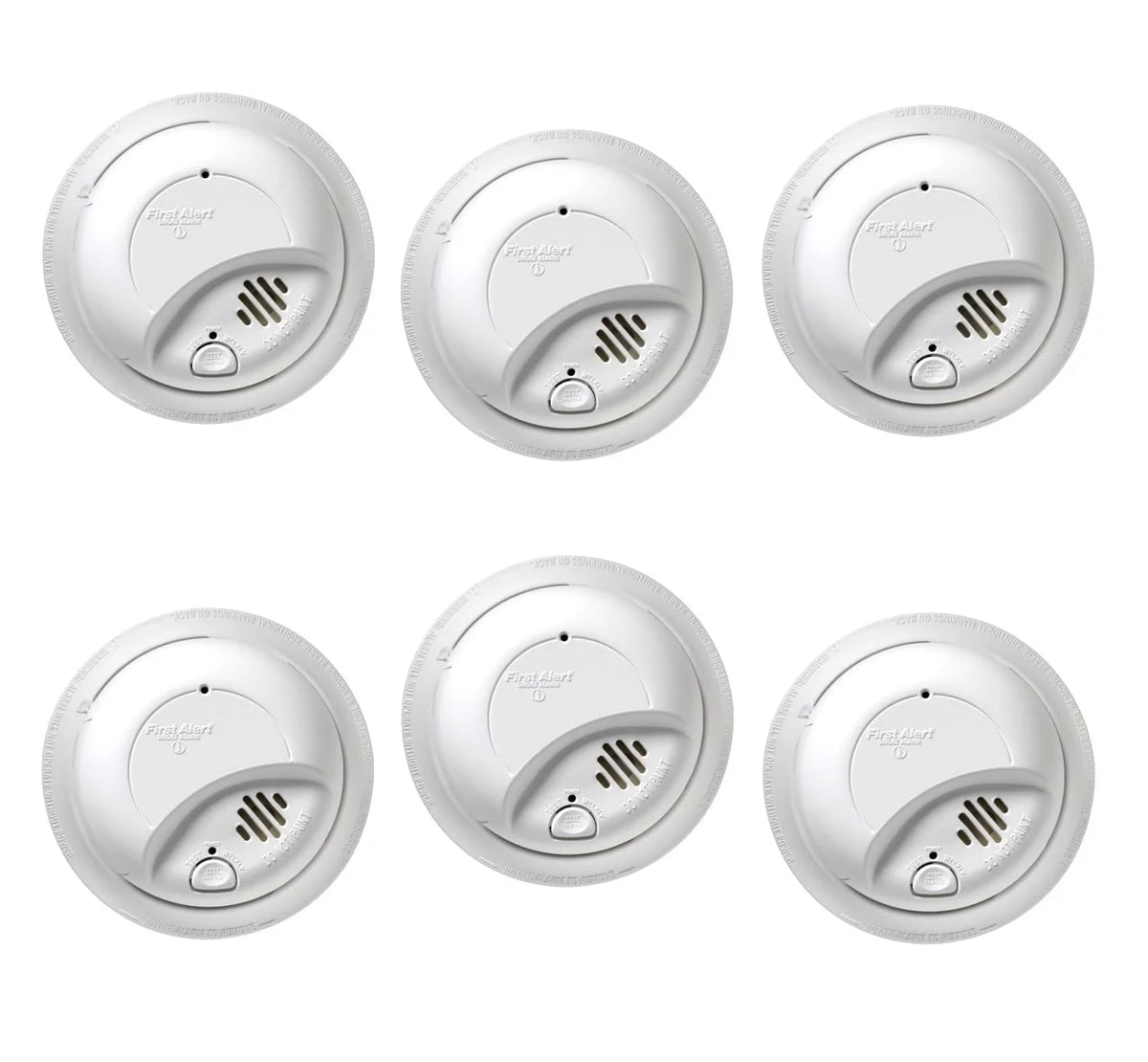 6 Pack Hardwired Smoke Alarm with Battery Backup I953381