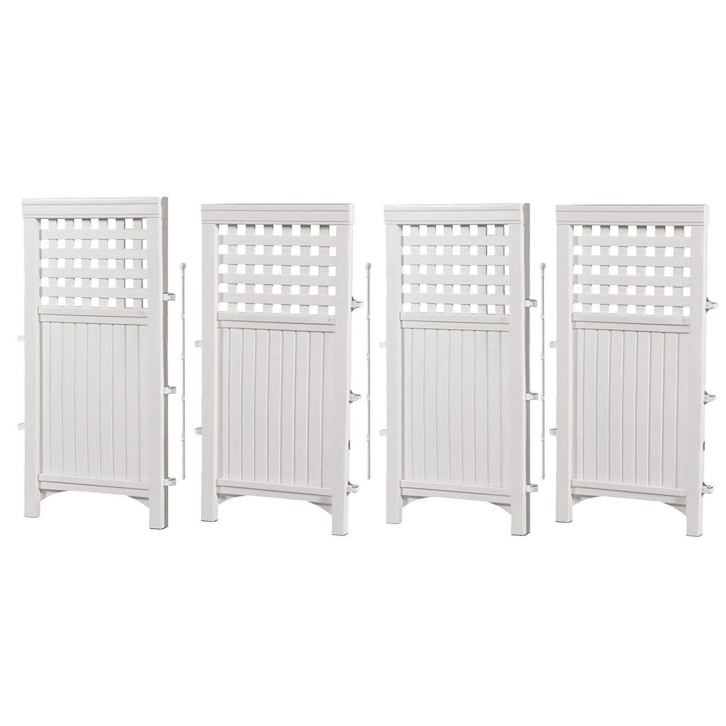 White 3 Pack 4 Panel Gated Fence Screen Enclosure O78101