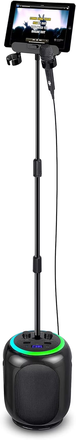 Black Karaoke Machine with Stand and LED Lights M431